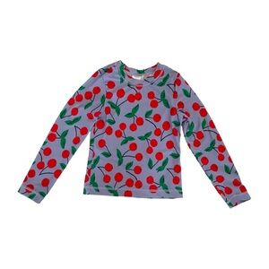 Hanna Andersson Kids Swim Rashguard - Purple with Red and Green Cherry Print